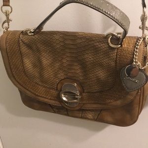 GUESS snakeskin brown handbag purse